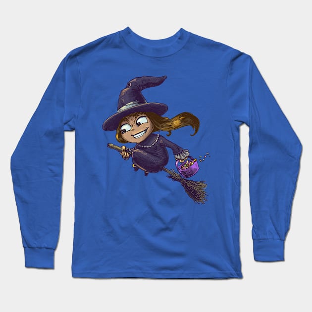 Halloween cute witch trick or treat Long Sleeve T-Shirt by Carlos CD